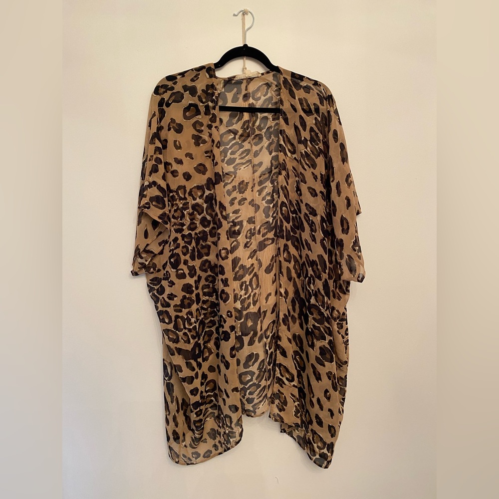 Leopard print kimono